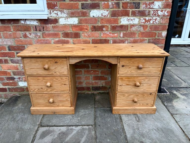 Large Solid Pine Dressing Table - Good Condition 