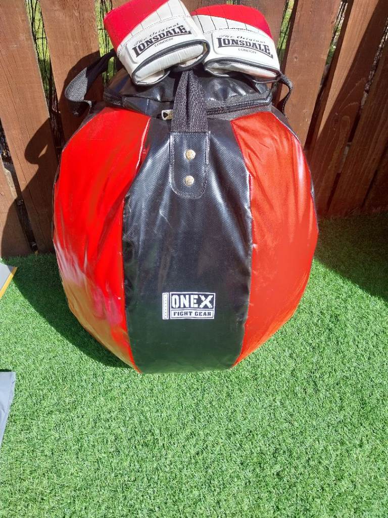 Reduced price for quick sale ONEX Punch Bag with Lonsdale Gloves