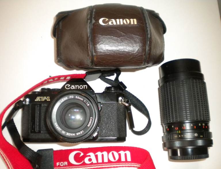 Canon AV-1 35mm camera plus lenses