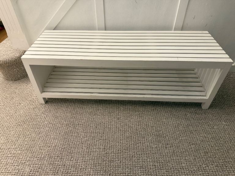 White solid wood Shoe rack / shoe stand 