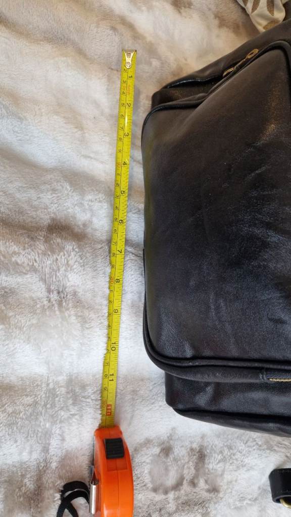 NEW Stylish Italian black zip and clip detail two side pockets leather backpack / laptop bag