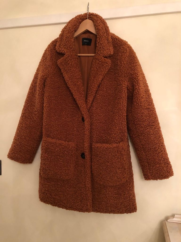 Coat, ladies, rust, size 8 borg.