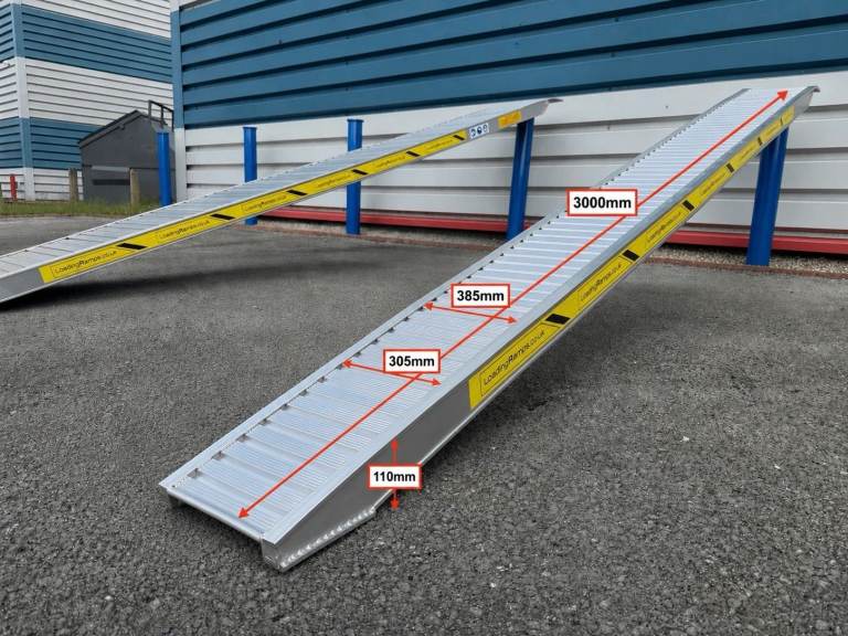 H110/30S New Heavy Duty Aluminium Loading Ramps Pair (385mmx3000mmx3810kg)