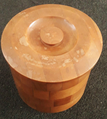 SET OF 4 WOODEN STORAGE CONTAINERS WITH LIDS