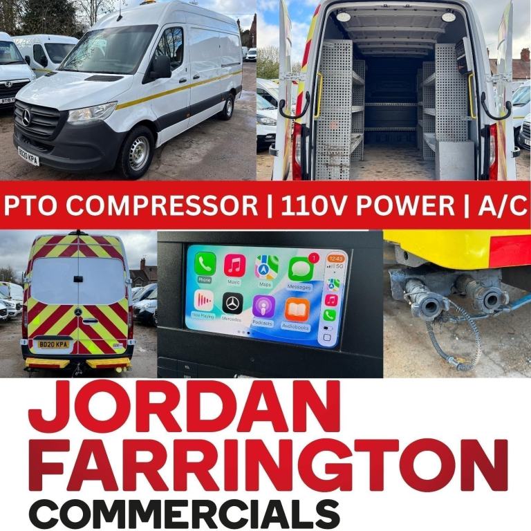 2020 MERCEDES BENZ SPRINTER 316 RWD EURO 6 PTO GENERATOR COMPRESSOR **AIR-CON**