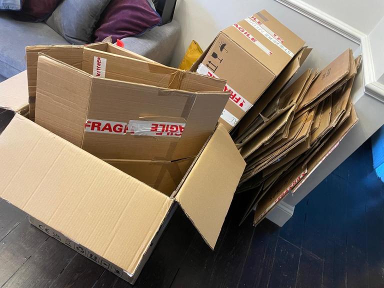 Moving boxes, bubble wrap, foam sheets SE10