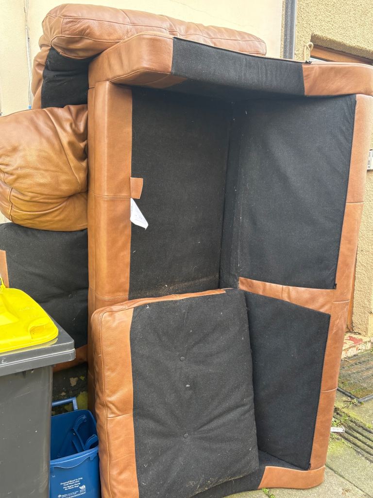 Free brown leather sofa 