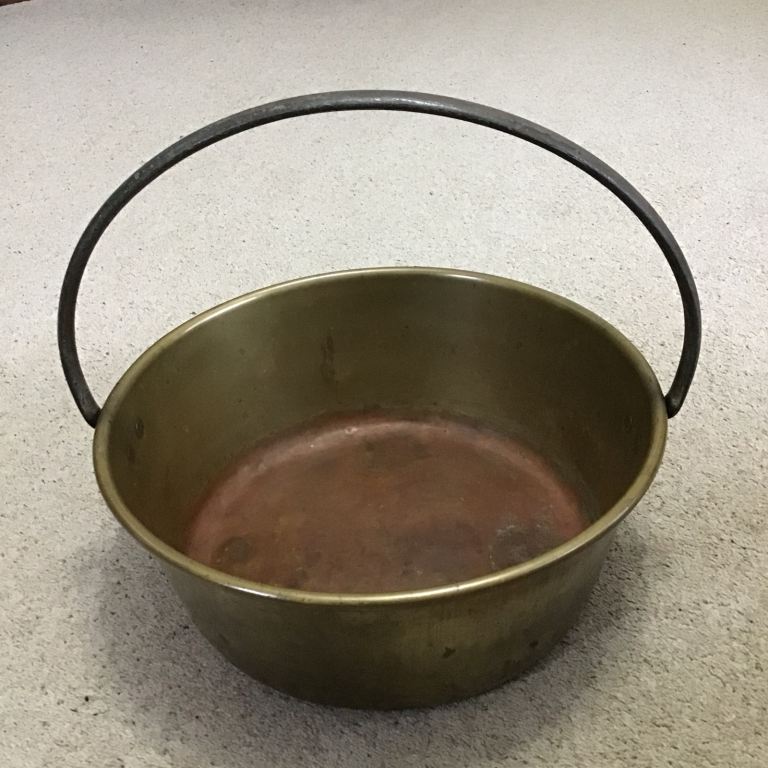 Antique large brass jelly pan