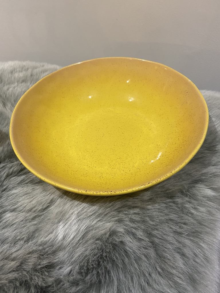 Bowl - yellow crockery bowl