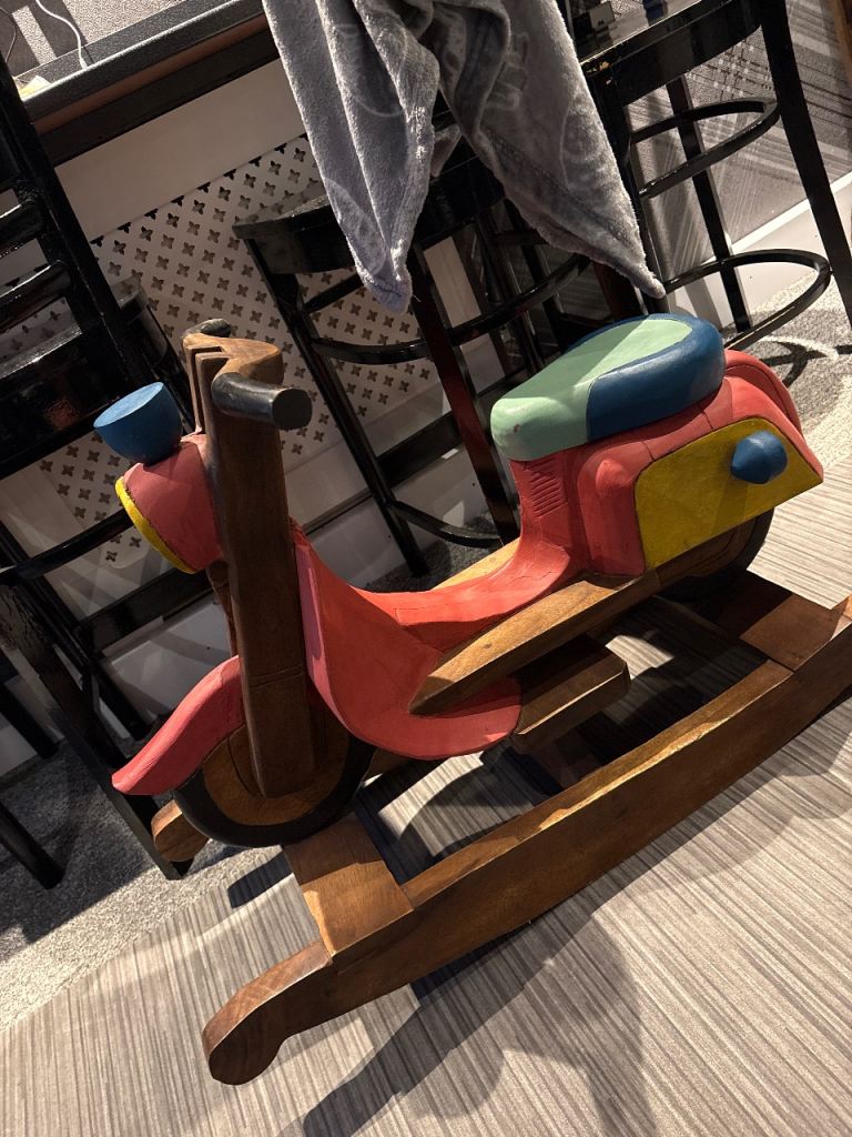 Motorcycle rocking horse. 