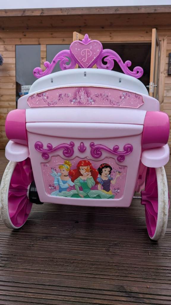 Kids Disney princess 6v electric ride-on horse and carriage