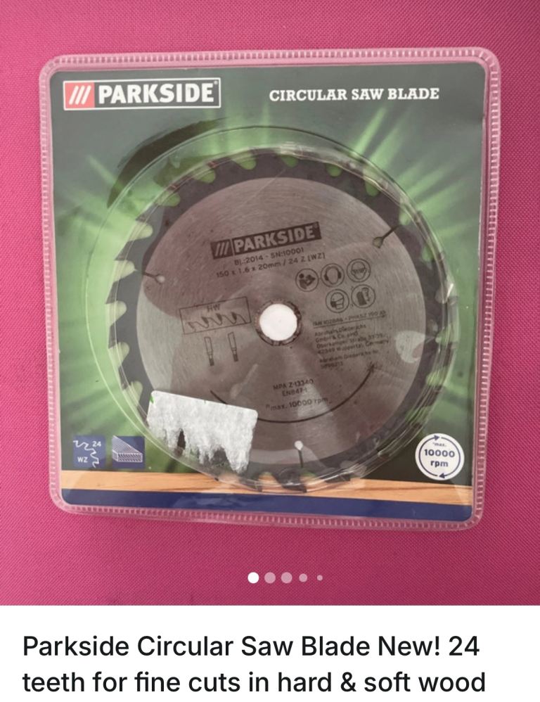 Circular saw blade Parkside New! 24 teeth for fine cut in hard & soft wood