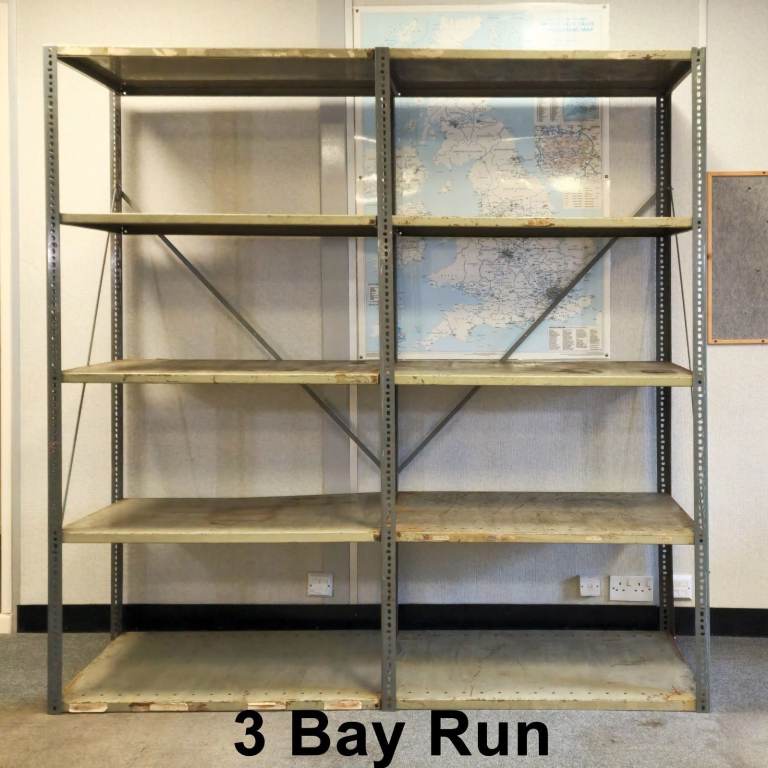 Dexion 3 x Bay Run 15 Shelves PICTURE ONLY SHOWS 2 x Bay Run SALE is FOR 3 BAY's