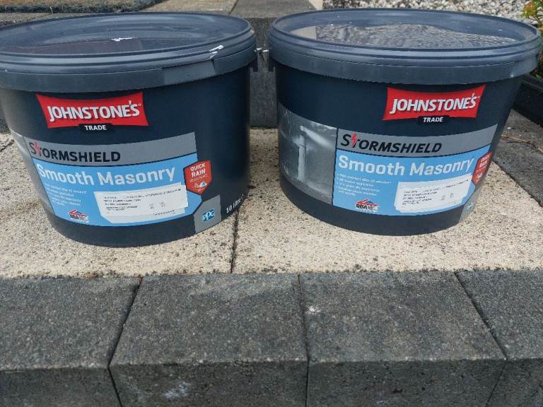 2 x 10 litres of Johnstone's Exterior Masonry Paint - County Cream - new & unopened - £100 ono