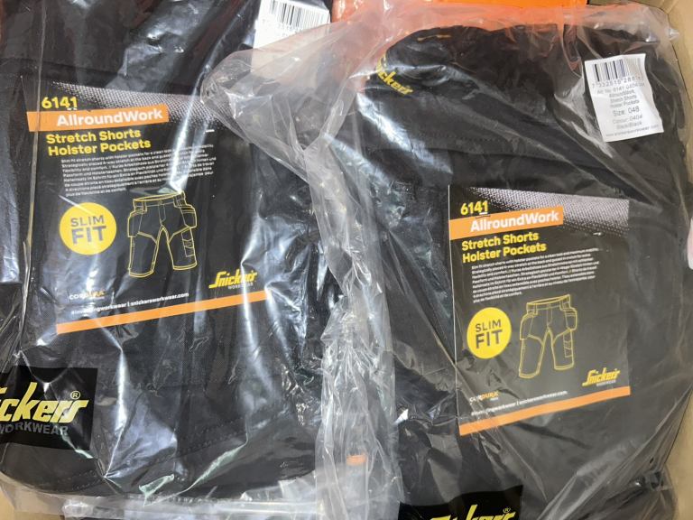 Snickers Allroundwork Stretch Holster Work Wear Shorts, Black, Size 38R, NEW