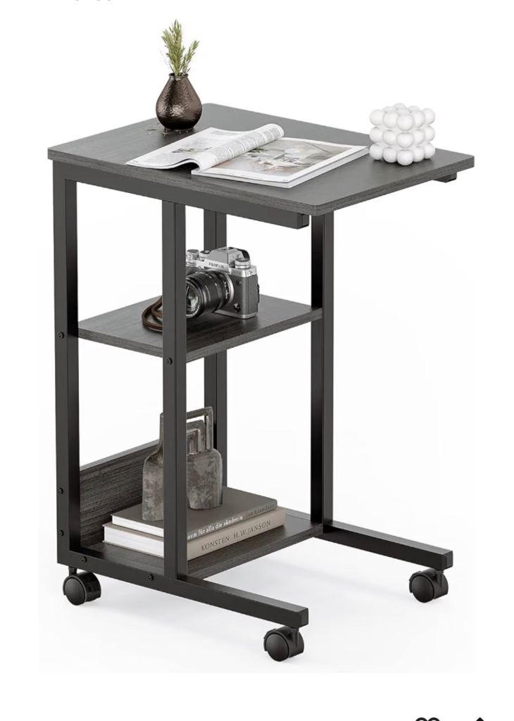 Grey compact Table with Wheels