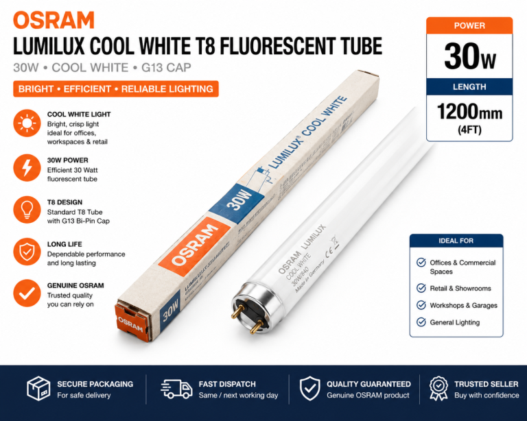 New OSRAM LUMILUX Cool White 30W Fluorescent Light Tube