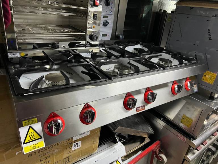 NEW NAT GAS LARGE 6 BURNER COOKER CATERING COMMERCIAL KITCHEN EQUIPMENT CAFE RESTAURANT