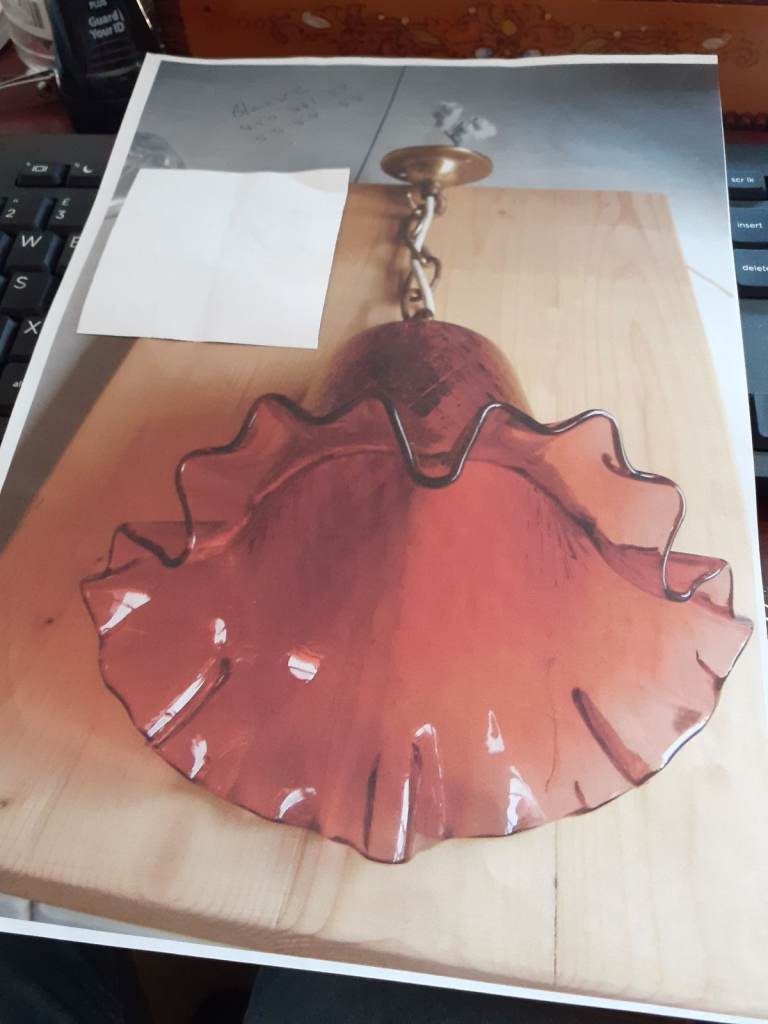  cranberry  glass  ceiling light 
