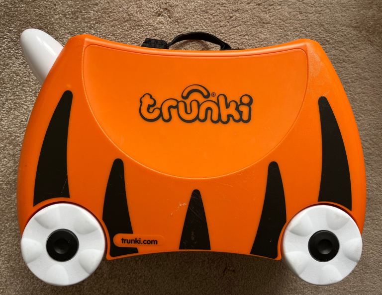 Trunki Orange Tipu Tiger 4 Wheel Hard Kids Ride-On Suitcase 