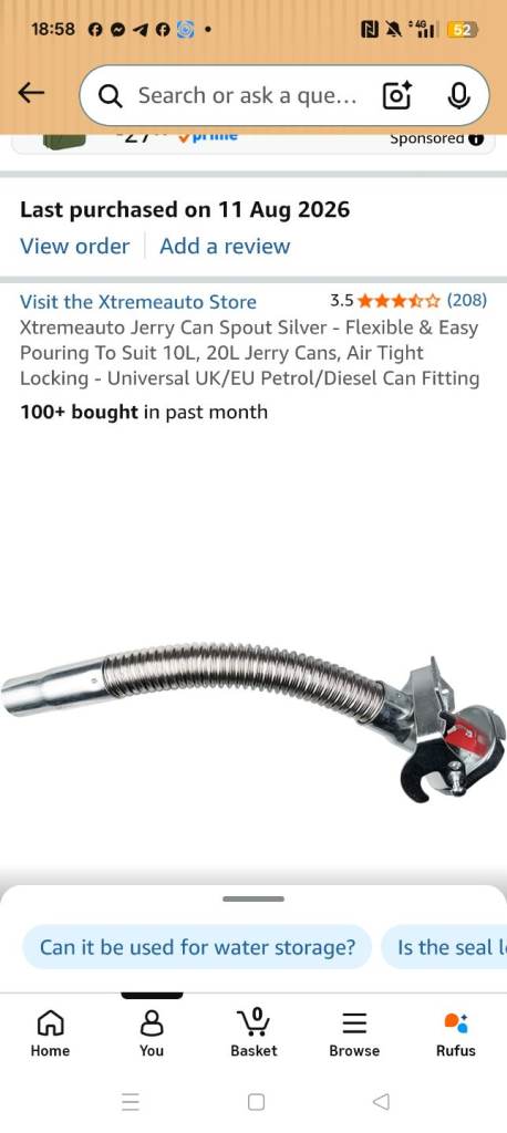 Jerry can spout 