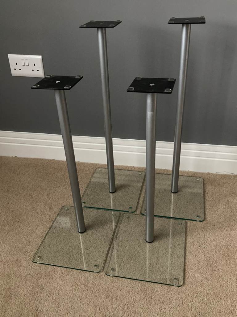 ** Great Condition ** - Custom Design RS100 Speaker Stands (x4) with Glass Plinths