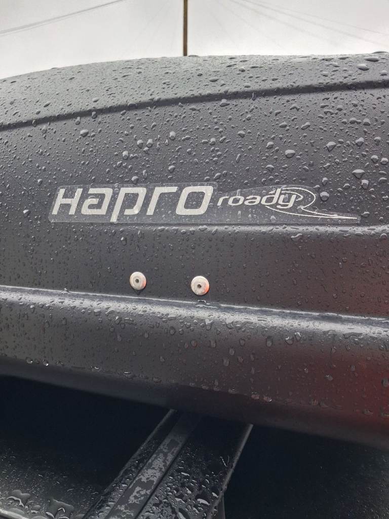 Hapro roady car roof box plus Cruz roof bars