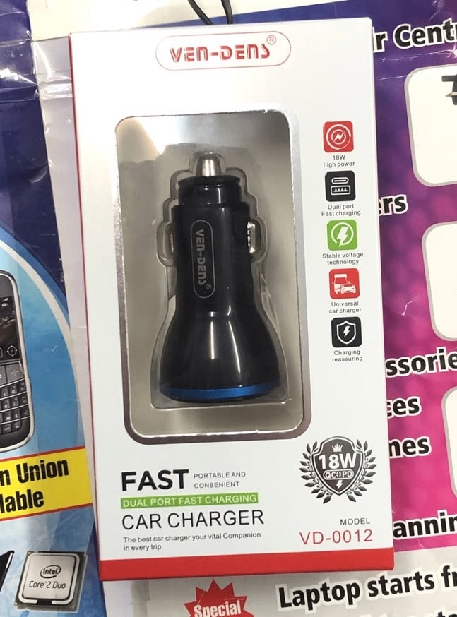 Fast Dual port Car Charger 5v 3.1Amp USB C & USB port 