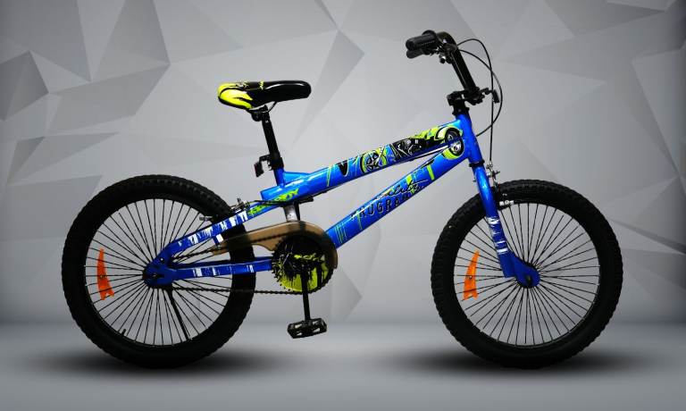 Kids BMX Bicycle - 20-Inch Wheels, Blue Design, Front & Rear Brake