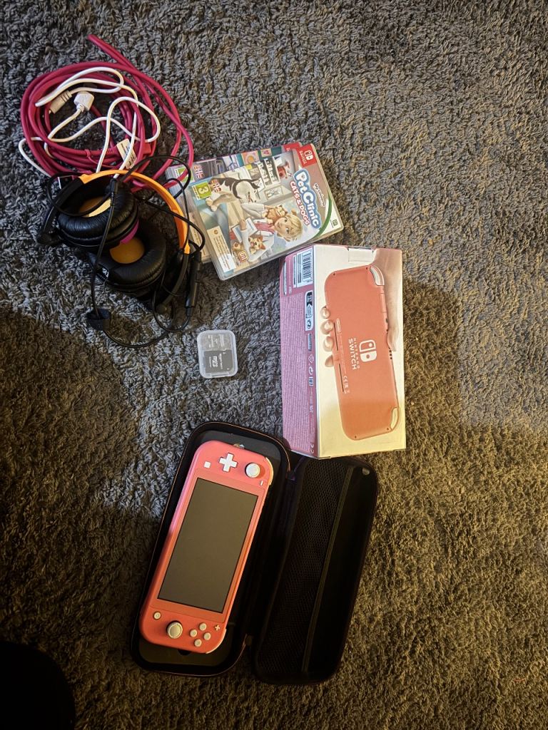 Nintendo switch lite coral pink used once 