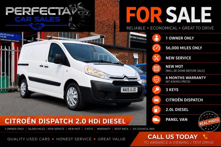 2015 Citroen Dispatch 1200 2.0 HDi 125 H1 Van PANEL VAN Diesel Manual
