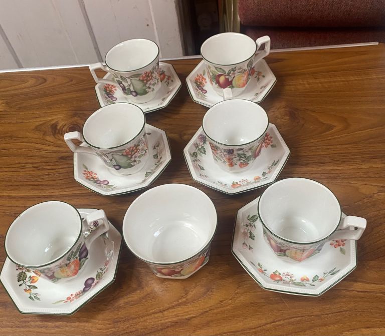 Vintage cups, saucers and sugar bowl