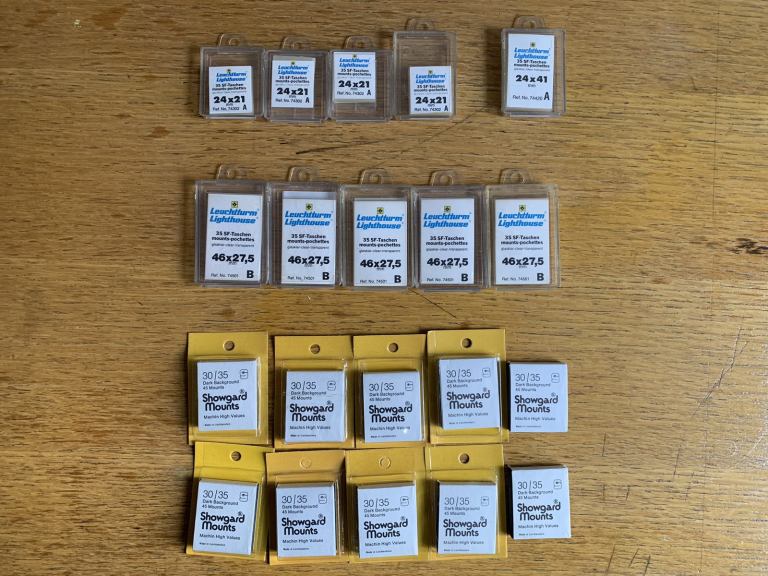 New Stamp mounts cut to size 20x packets