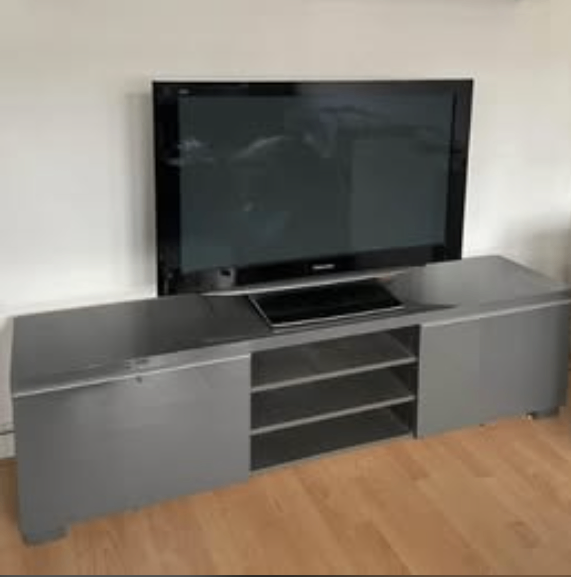 Ikea Besta burs grey high gloss tv unit stand