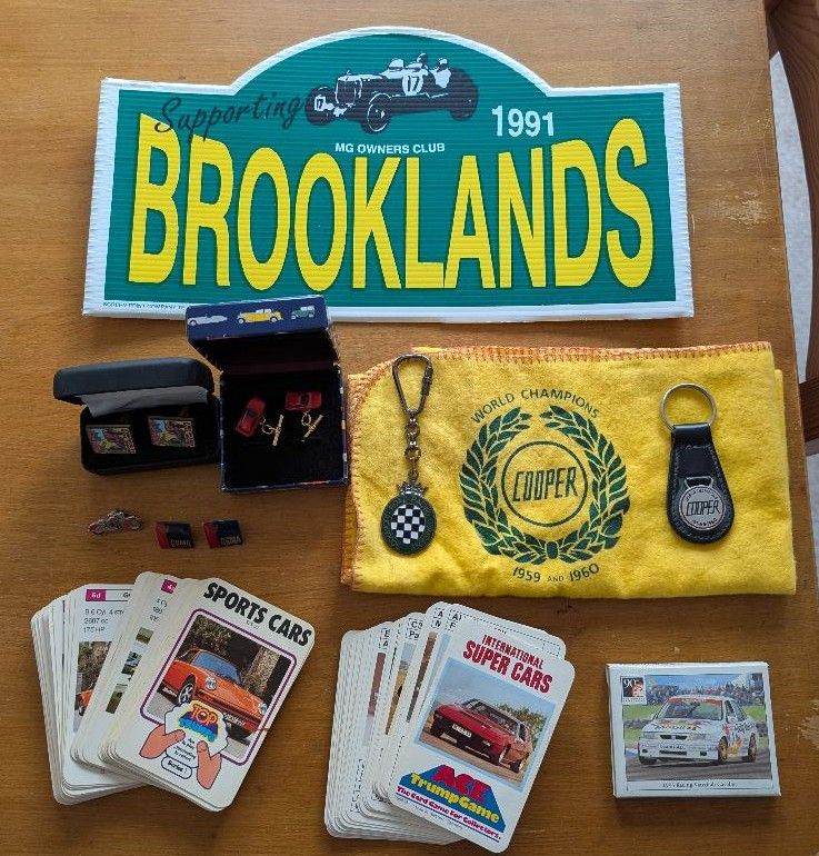 Job Lot Brooklands Card Mini Cooper + Goodwood Keyrings Top Trumps Cards etc....