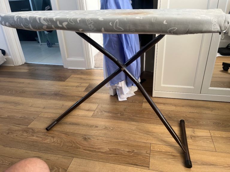 Sturdy Ironing Board with Patterned Cover