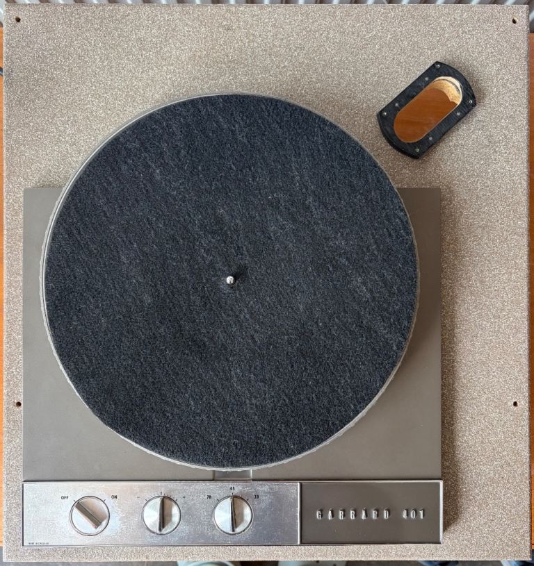 Garrard 401 turntable, flush strobe