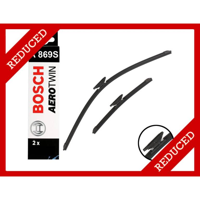 🚗 NEW BOSCH A869S Aerotwin Two Front Car Windscreen Wipers Blade Set Renault Clio Captur RRP £35 