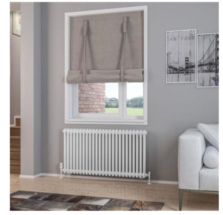 Rivassa 2 Column Radiator 600 x 1148mm Gloss White Radiator 