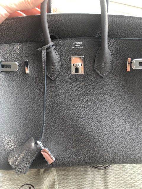 Hermès Birkin 25 Etain Togo With Silver Hardware