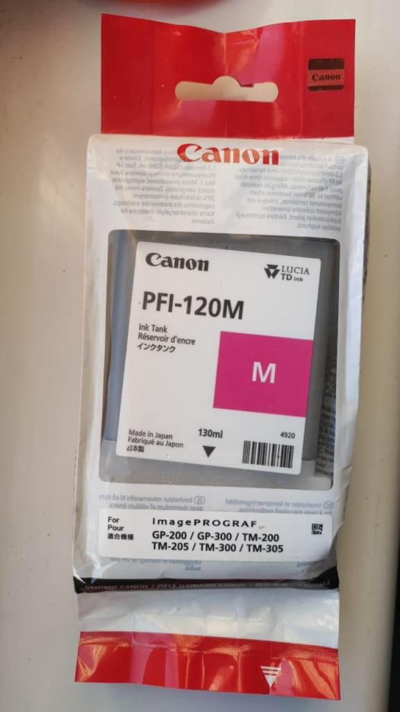 GENUINE CANON PFI-120 MAGENTA ink tank cartridge TM-200 TM-205 TM-300 - New and Sealed
