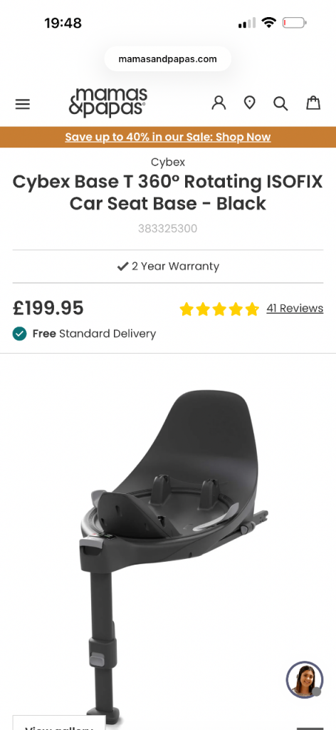 Isofix Car seat base (Cybex Base T 360- black)