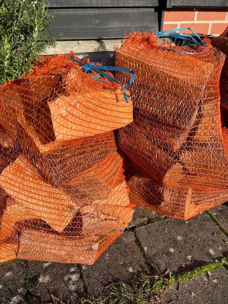 Log Wood Bags Seasoned & Ready To Burn for Stove Woodburning Fires