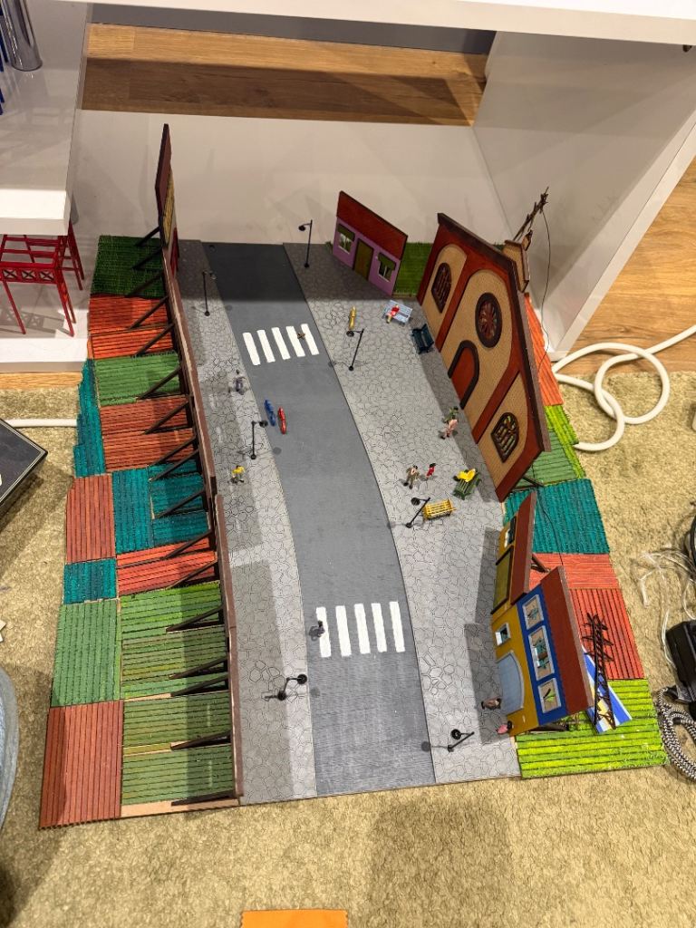 Handmade Model Village Diorama with Figures