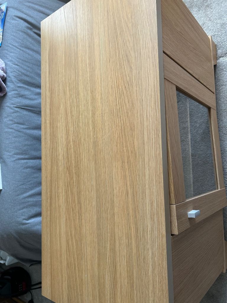 Wooden Sideboard Cabinet with Glass Door – Good Condition