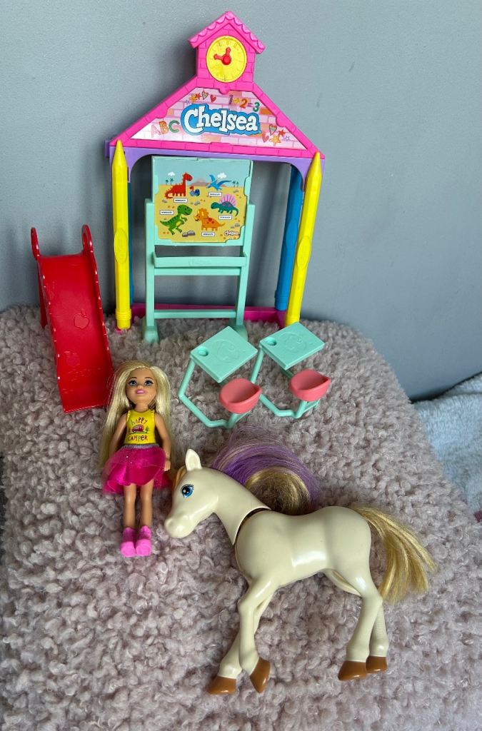 Chelsea school plus doll and horse 