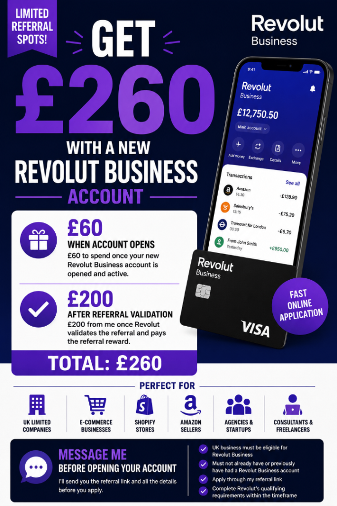 UK Business Owners: Get £260 With Revolut Business