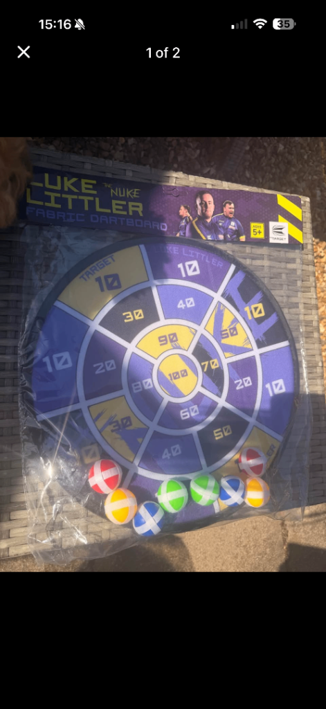 NEW Luke Littler Fabric Dartboard with Balls - Fun for All Ages