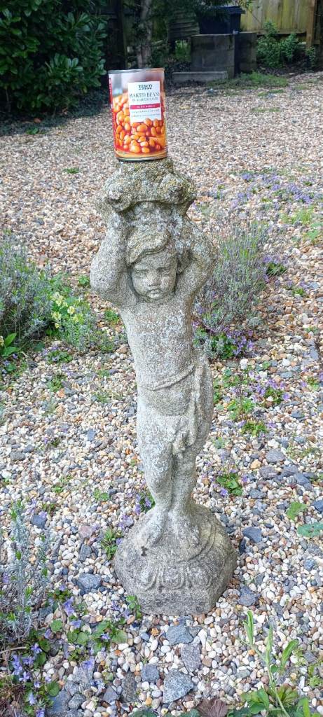 VINTAGE CHERUB GARDEN STATUE ORNAMENT 78cm high