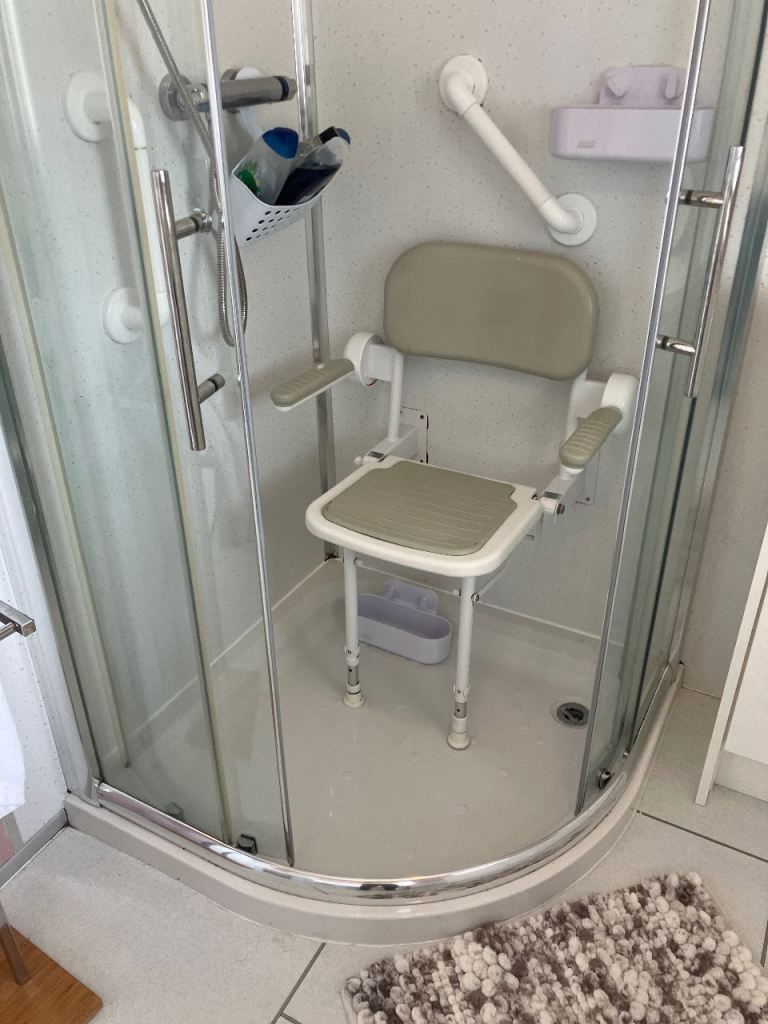 Adjustable Shower Chair with Backrest and Armrests – As Good As New